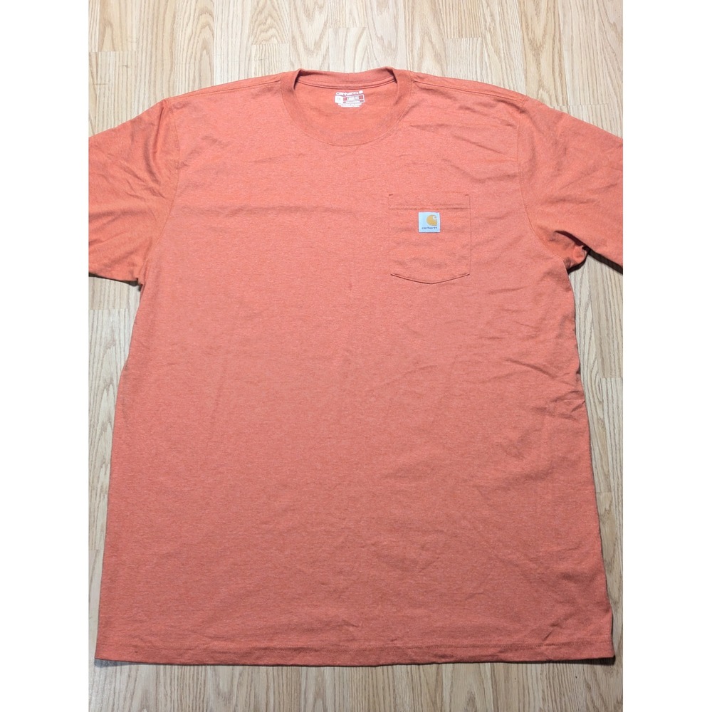 Carhartt Mens Loose Fit Short Sleeve Pocket T-Shirt Orange Heather 2XL Tall